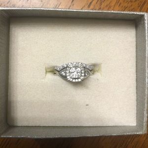 10K white gold Bridal Set rings